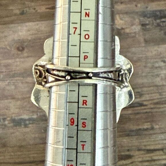 Natural Amethyst Faceted Teardrop Solitaire Sterling Silver Statement Ring Sz 8 - Picture 6 of 7